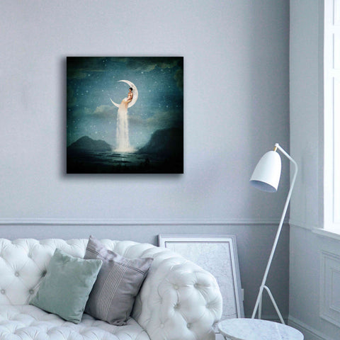 Image of 'Moon River Lady' by Paula Belle Flores, Giclee Canvas Wall Art,37 x 37