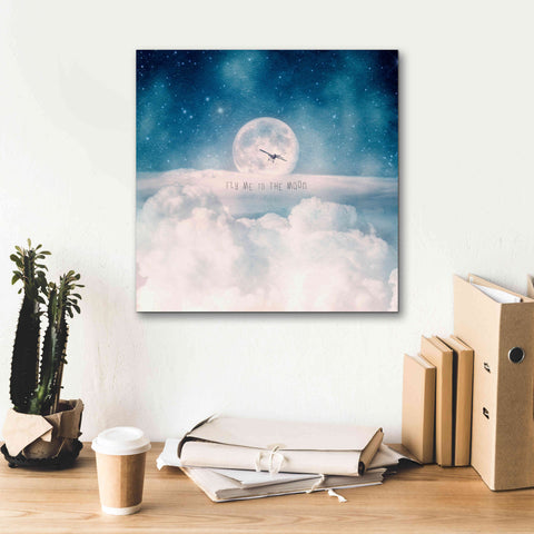 Image of 'Moonrise Over the Clouds' by Paula Belle Flores, Giclee Canvas Wall Art,18 x 18