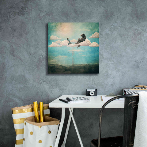 Image of 'Tea Time With Ala The Bear' by Paula Belle Flores, Giclee Canvas Wall Art,18 x 18