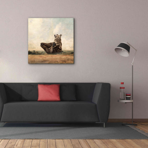 Image of 'Yo The Yoga Bear' by Paula Belle Flores, Giclee Canvas Wall Art,37 x 37