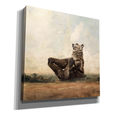 Image of 'Yo The Yoga Bear' by Paula Belle Flores, Giclee Canvas Wall Art