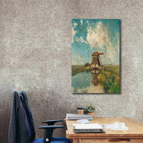 Image of 'A Windmill on a Polder Waterway c. 1889' by Gabriel, Giclee Canvas Wall Art,26 x 40