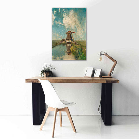 Image of 'A Windmill on a Polder Waterway c. 1889' by Gabriel, Giclee Canvas Wall Art,26 x 40