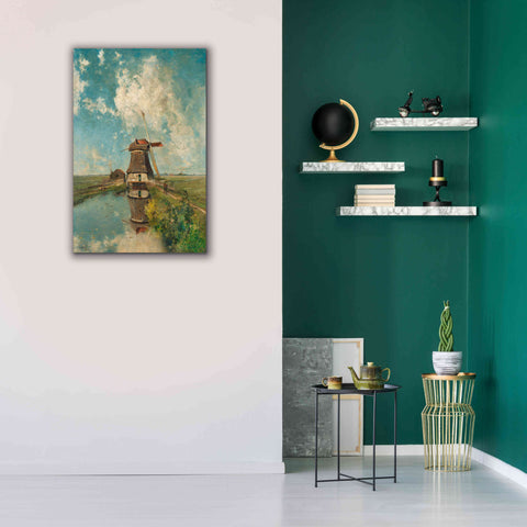 Image of 'A Windmill on a Polder Waterway c. 1889' by Gabriel, Giclee Canvas Wall Art,26 x 40