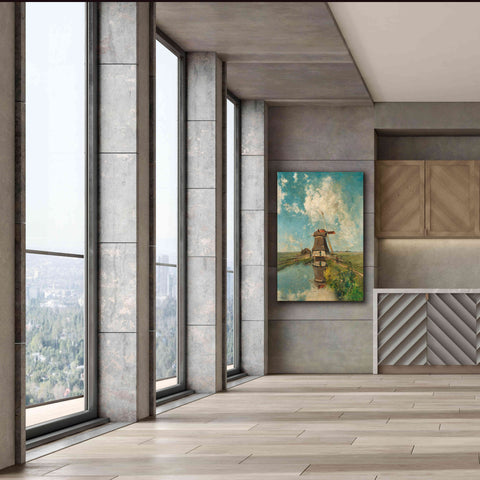 Image of 'A Windmill on a Polder Waterway c. 1889' by Gabriel, Giclee Canvas Wall Art,40 x 60
