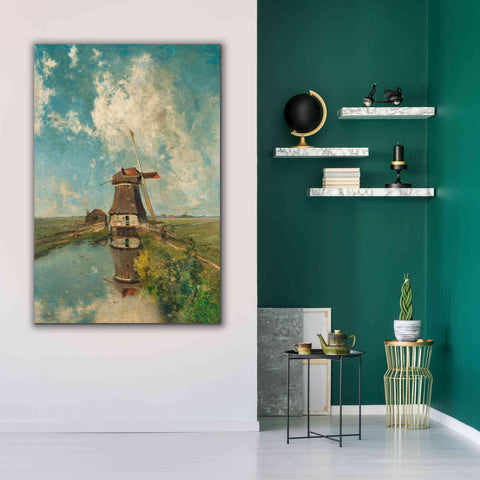 Image of 'A Windmill on a Polder Waterway c. 1889' by Gabriel, Giclee Canvas Wall Art,40 x 60