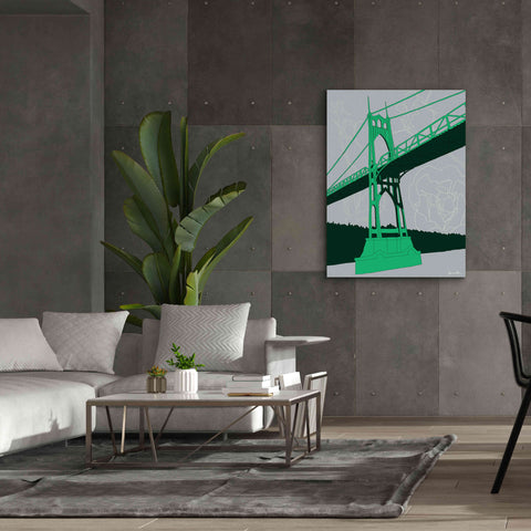 Image of 'St. Johns Bridge - Portland' by Shane Donahue, Giclee Canvas Wall Art,40 x 54