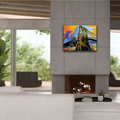 Image of 'Brooklyn Bridge' by David Chestnutt, Giclee Canvas Wall Art,34 x 26