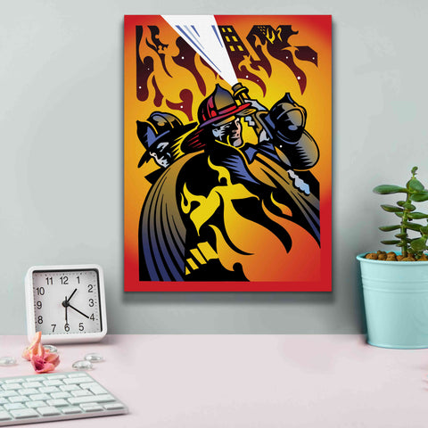 Image of 'Firemen' by David Chestnutt, Giclee Canvas Wall Art,12 x 16