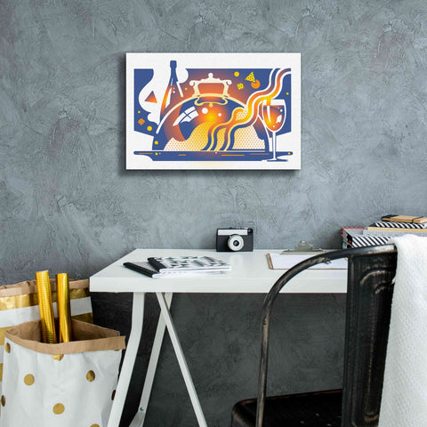 Image of 'Restaurant Guide' by David Chestnutt, Giclee Canvas Wall Art,18 x 12
