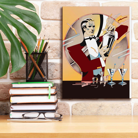 Image of 'Tending Bar' by David Chestnutt, Giclee Canvas Wall Art,12 x 16