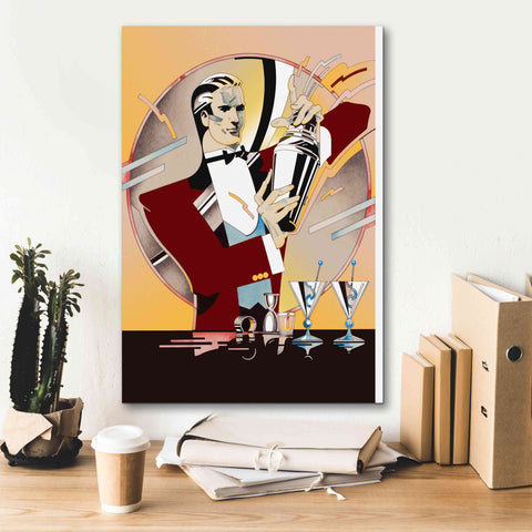 Image of 'Tending Bar' by David Chestnutt, Giclee Canvas Wall Art,18 x 26