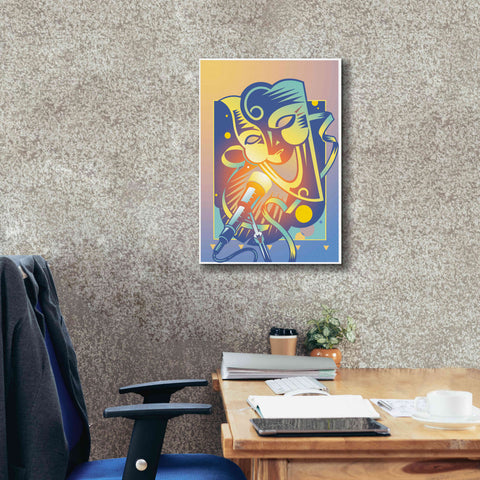 Image of 'The Happy Microphone' by David Chestnutt, Giclee Canvas Wall Art,18 x 26