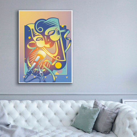 Image of 'The Happy Microphone' by David Chestnutt, Giclee Canvas Wall Art,40 x 54