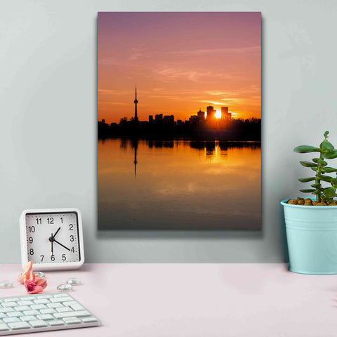 Image of 'Leslie Street Spit Toronto Canada Sunset' by Brian Carson, Giclee Canvas Wall Art,12 x 16