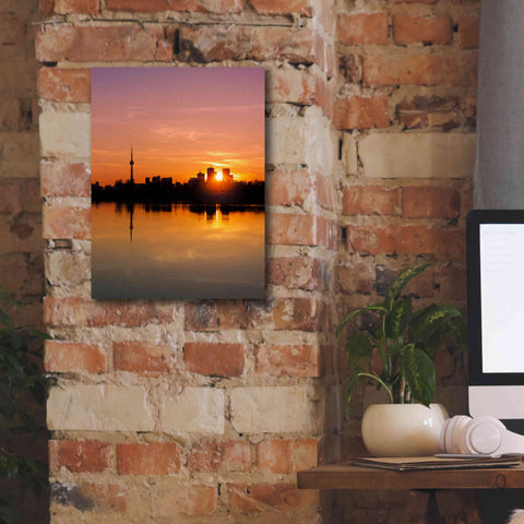 Image of 'Leslie Street Spit Toronto Canada Sunset' by Brian Carson, Giclee Canvas Wall Art,12 x 16
