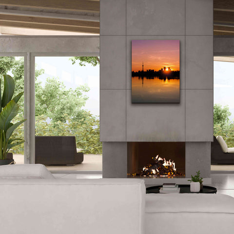 Image of 'Leslie Street Spit Toronto Canada Sunset' by Brian Carson, Giclee Canvas Wall Art,26 x 34
