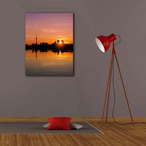 Image of 'Leslie Street Spit Toronto Canada Sunset' by Brian Carson, Giclee Canvas Wall Art,26 x 34
