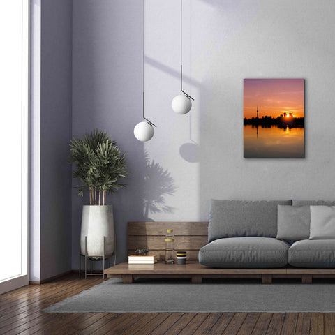 Image of 'Leslie Street Spit Toronto Canada Sunset' by Brian Carson, Giclee Canvas Wall Art,26 x 34