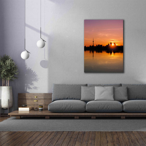 Image of 'Leslie Street Spit Toronto Canada Sunset' by Brian Carson, Giclee Canvas Wall Art,40 x 54
