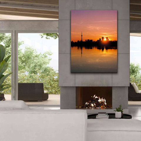 Image of 'Leslie Street Spit Toronto Canada Sunset' by Brian Carson, Giclee Canvas Wall Art,40 x 54