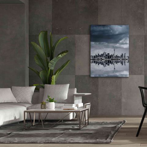 Image of 'Toronto Skyline From Colonel Samuel Smith Park Reflection No 1' by Brian Carson, Giclee Canvas Wall Art,40 x 54