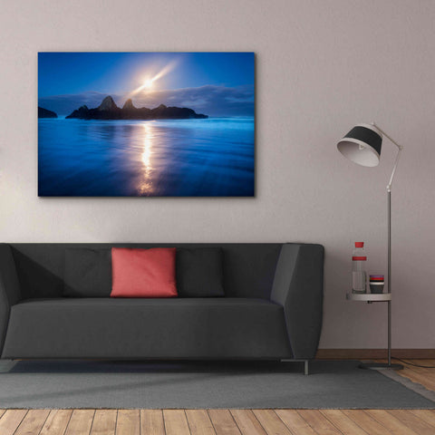 Image of 'Seal Rock Vert Moon Streak' by Thomas Haney, Giclee Canvas Wall Art,60 x 40