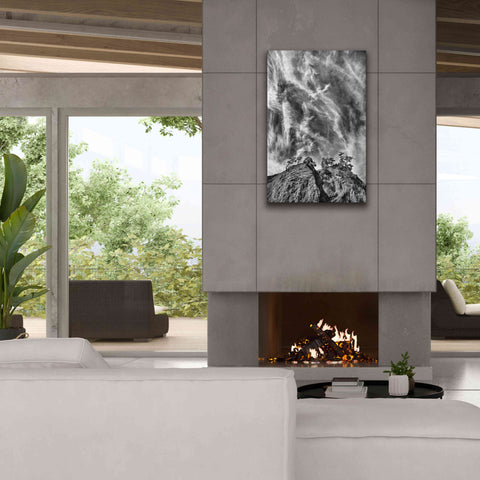 Image of 'Tree Island Clouds B&W Pushed' by Thomas Haney, Giclee Canvas Wall Art,26 x 40