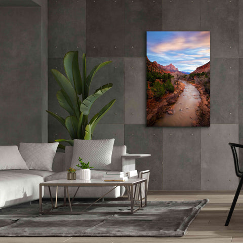 Image of 'Zion River Vert' by Thomas Haney, Giclee Canvas Wall Art,40 x 60