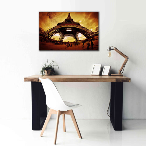Image of 'Eiffel Apocalypse Color' by Sebastien Lory, Giclee Canvas Wall Art,40 x 26