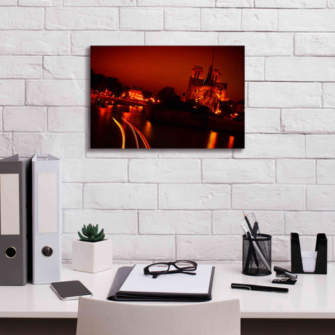 Image of 'Red Night' by Sebastien Lory, Giclee Canvas Wall Art,18 x 12