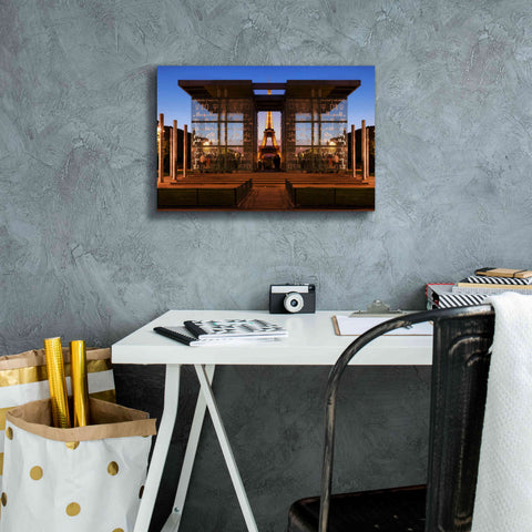Image of 'Dupli Eiffel' by Sebastien Lory, Giclee Canvas Wall Art,18 x 12