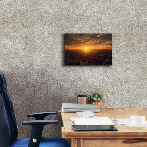 Image of 'Paris Sunset' by Sebastien Lory, Giclee Canvas Wall Art,18 x 12