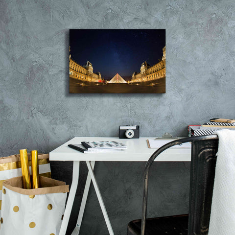 Image of 'Lourve Museum Nights' by Sebastien Lory, Giclee Canvas Wall Art,18 x 12