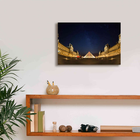 Image of 'Lourve Museum Nights' by Sebastien Lory, Giclee Canvas Wall Art,18 x 12