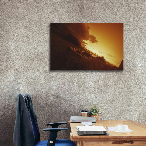 Image of 'Golden Sunset by the Lake' by Sebastien Lory, Giclee Canvas Wall Art,40 x 26