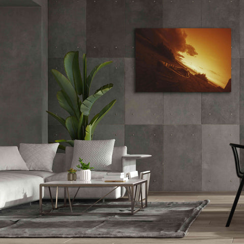 Image of 'Golden Sunset by the Lake' by Sebastien Lory, Giclee Canvas Wall Art,60 x 40