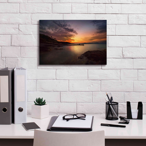 Image of 'Fiery Sunset' by Sebastien Lory, Giclee Canvas Wall Art,18 x 12