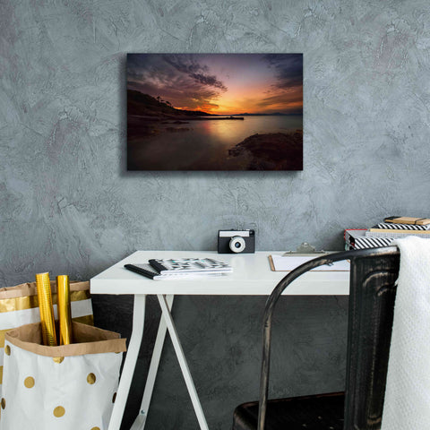 Image of 'Fiery Sunset' by Sebastien Lory, Giclee Canvas Wall Art,18 x 12