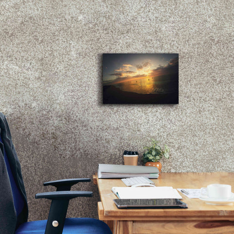 Image of 'Fiery Ocean' by Sebastien Lory, Giclee Canvas Wall Art,18 x 12