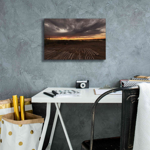 Image of 'Stormy Sunset' by Sebastien Lory, Giclee Canvas Wall Art,18 x 12
