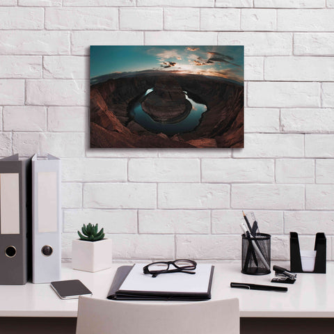 Image of 'Horseshoe Bend Sunset' by Sebastien Lory, Giclee Canvas Wall Art,18 x 12