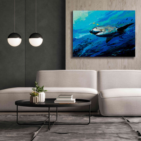 Image of 'The Mighty Bull Shark' by Jace D McTier, Giclee Canvas Wall Art,54 x 40