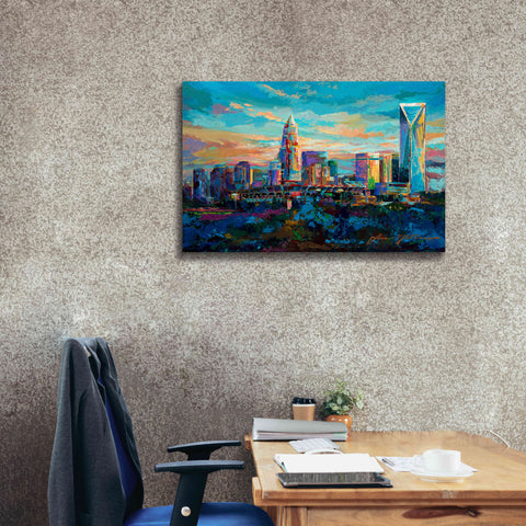Image of 'The Queen City Charlotte North Carolina' by Jace D McTier, Giclee Canvas Wall Art,40 x 26