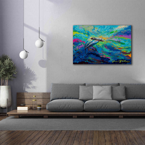 Image of 'After Dinner Swim Hammer Head Shark' by Jace D McTier, Giclee Canvas Wall Art,60 x 40