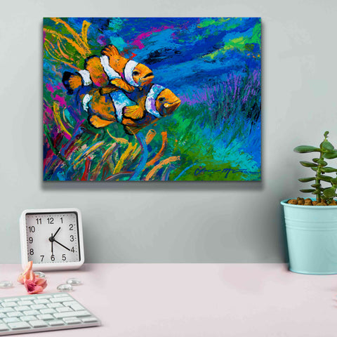 Image of 'The First Date Smiling Clownfish' by Jace D McTier, Giclee Canvas Wall Art,16 x 12