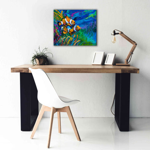 Image of 'The First Date Smiling Clownfish' by Jace D McTier, Giclee Canvas Wall Art,24 x 20