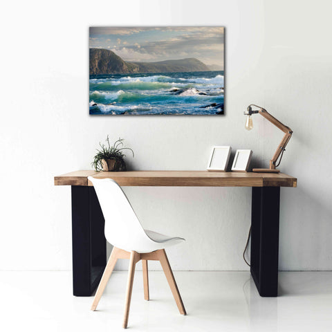 Image of 'Newfoundland Sunset Surf' by Mike Jones, Giclee Canvas Wall Art,40 x 26
