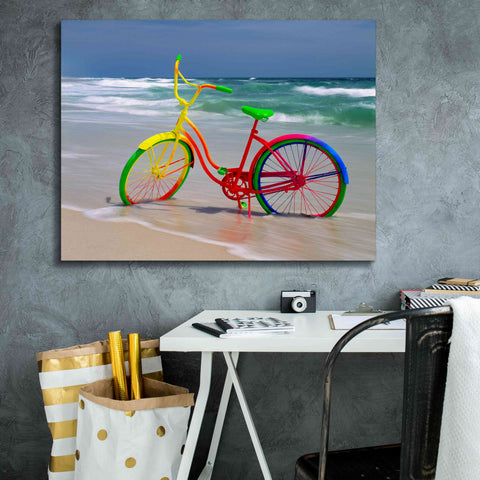 Image of 'Rainbow Bike' by Mike Jones, Giclee Canvas Wall Art,34 x 26