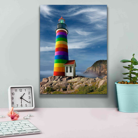 Image of 'Rainbow Lighthouse North' by Mike Jones, Giclee Canvas Wall Art,12 x 16